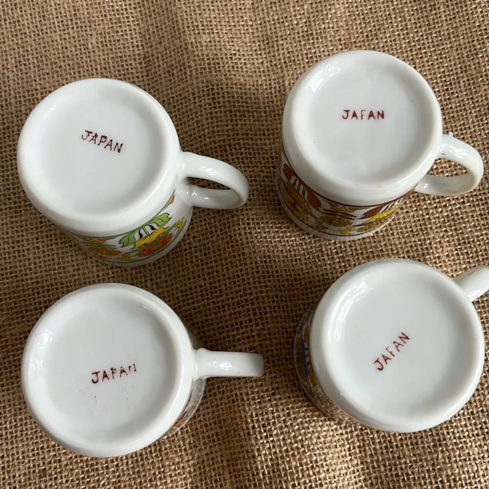 Vintage Stylecraft espresso mugs from Japan 1970s four